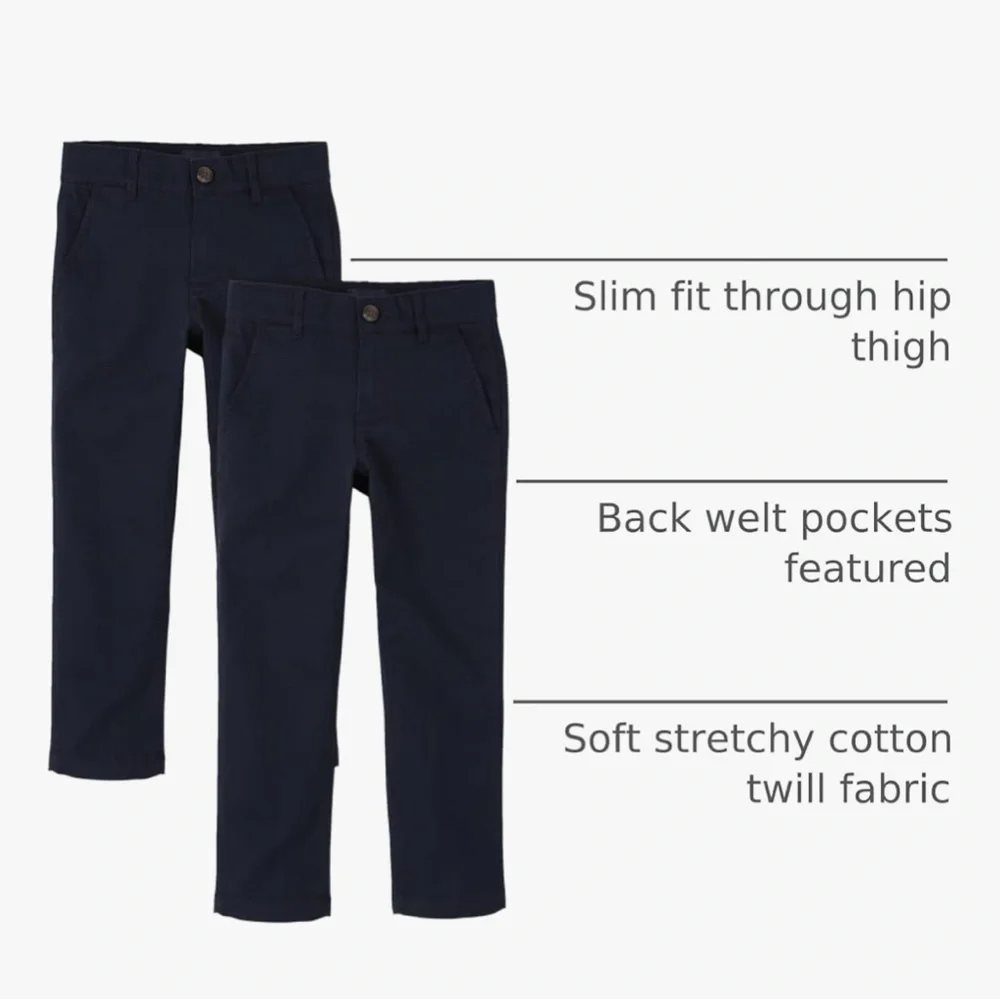 The Children's Place Stretch Straight Chino Pants,multipacks size 12 (021)